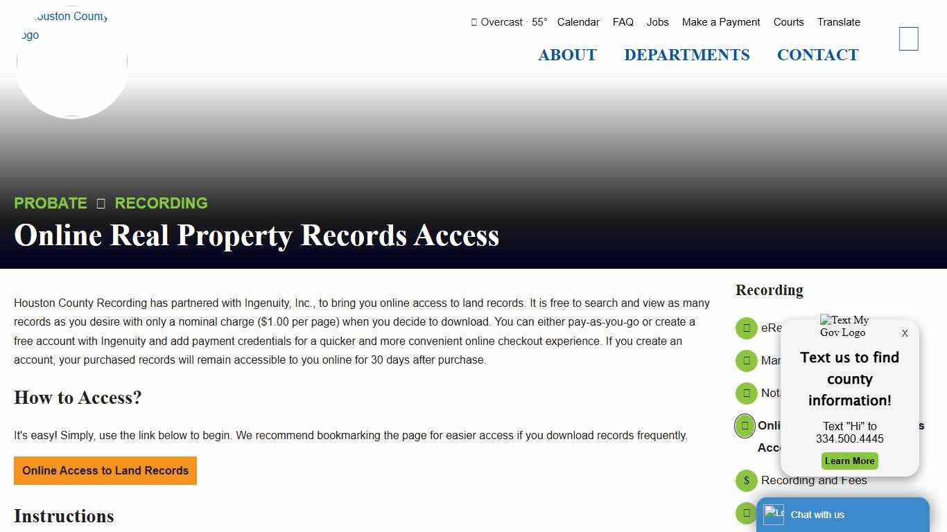 Online Real Property Records Access - Houston County, AL
